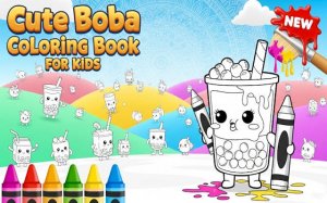 Cute Boba Coloring Book for Kids Online Game