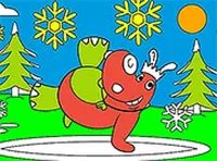The Happos Family: Splash Art Winter Party Online Coloring Game