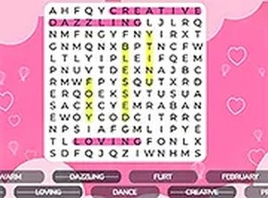 Word Search Valentine's Puzzle Game