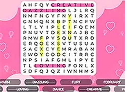 Word Search Valentine's Puzzle Game Online