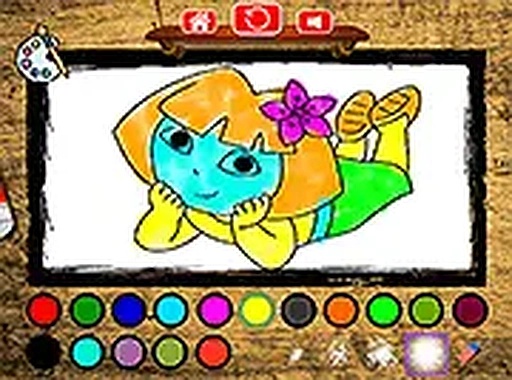 Dora Coloring Fun Time Online Game
